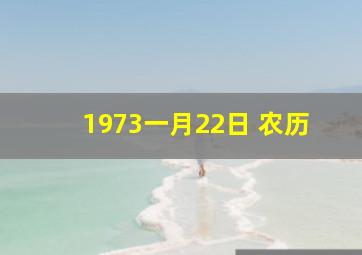 1973一月22日 农历